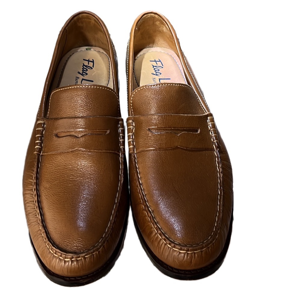 Men’s Leather Tan Penny Loafers made in Brazil Size 8.5